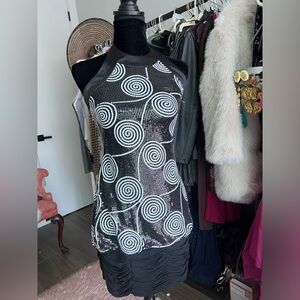 Vintage Cache Sequin Halter Dress